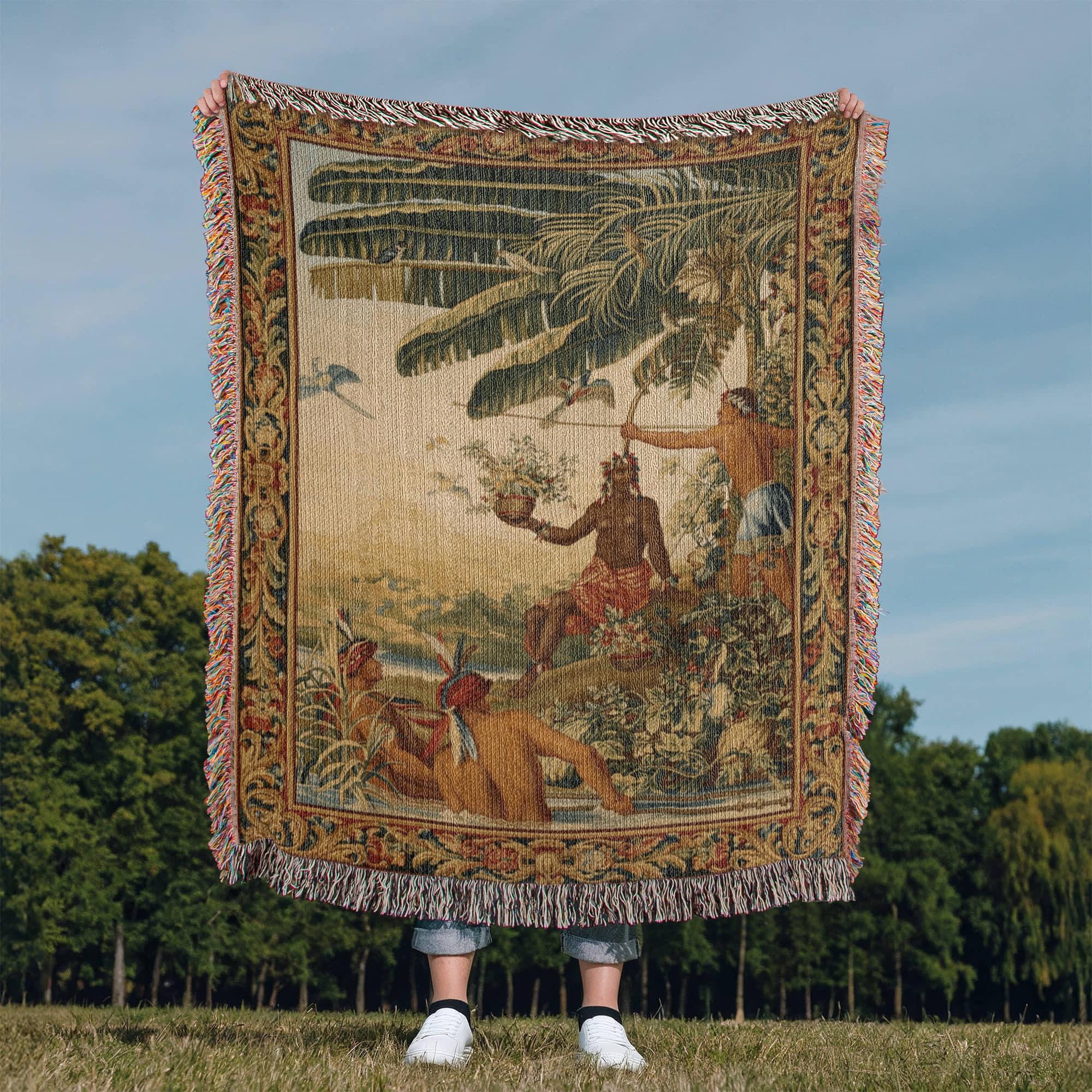 French Les Pecheurs Woven Cotton Blanket - Image 3
